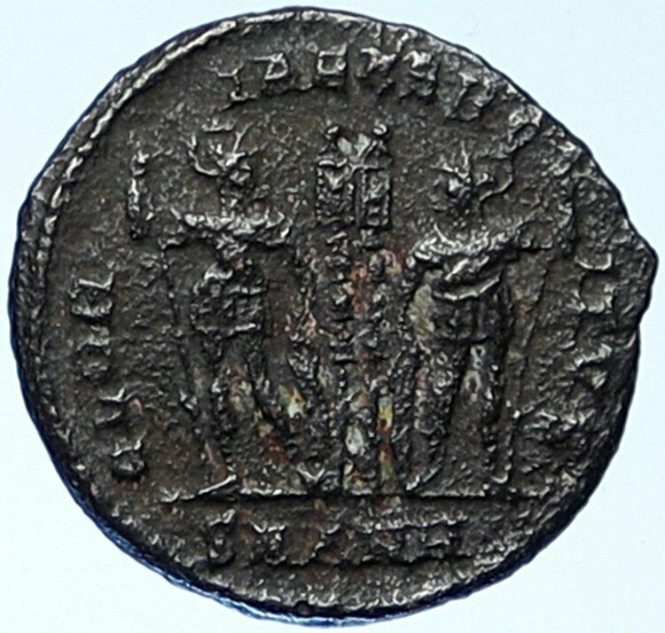 CONSTANS Authentic Ancient ANTIOCH 333AD Roman Coin WAR LEGION SOLDIERS i109111