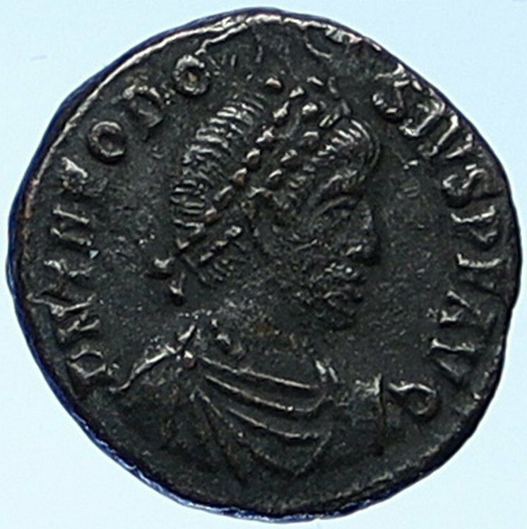 THEODOSIUS I the GREAT Authentic Ancient CHRISTIAN CHI-RHO Roman Coin i109113