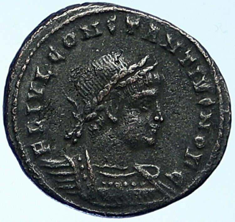 CONSTANTIUS II 333 AD Antioch Ancient Old Roman Coin WAR LEGION SOLDIERS i109123