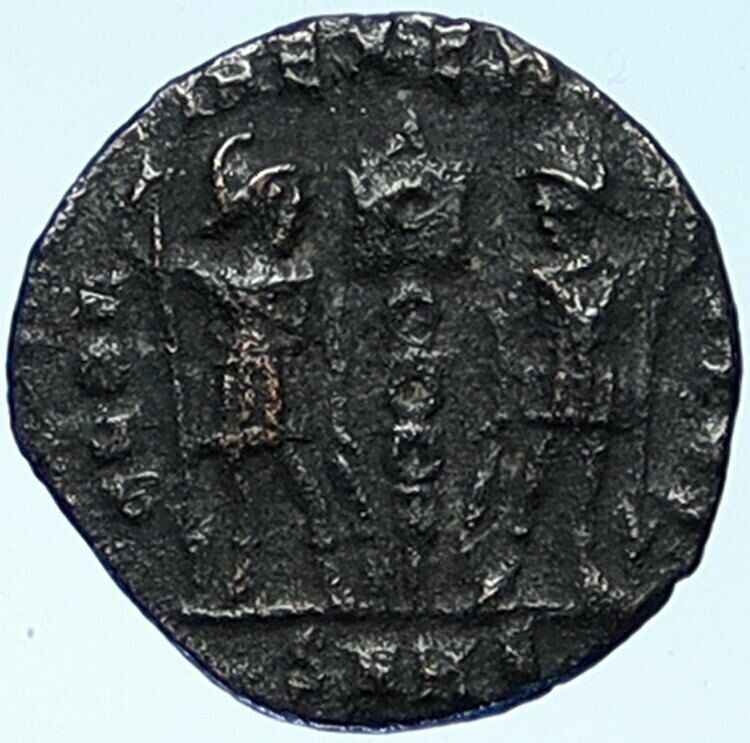 CONSTANS Authentic Ancient 334AD Antique Roman Coin LEGIONARY SOLDIERS i109112