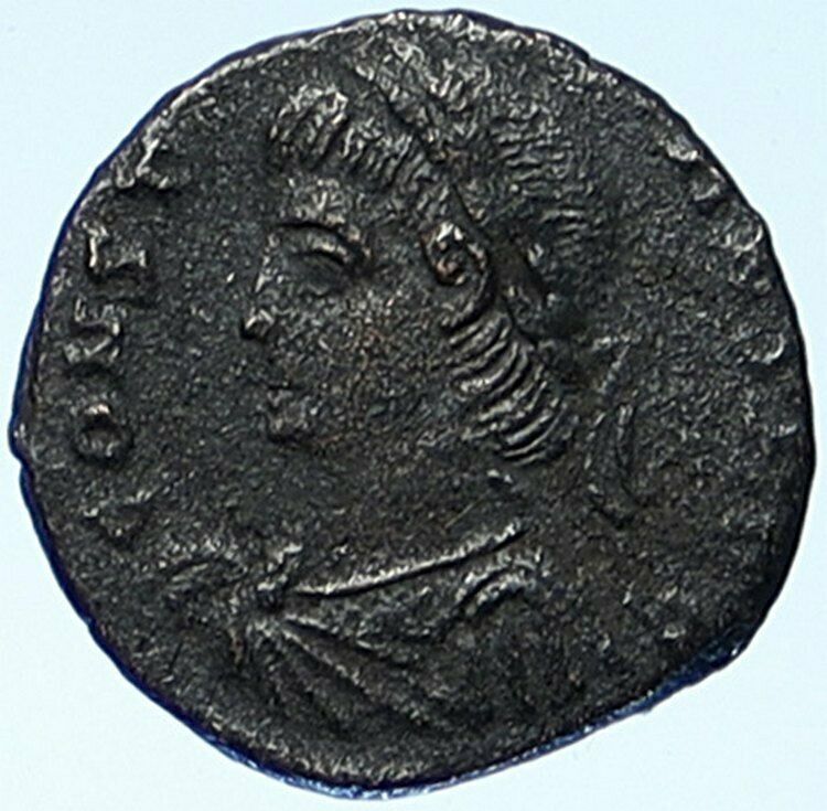 CONSTANS Authentic Ancient 334AD Antique Roman Coin LEGIONARY SOLDIERS i109112