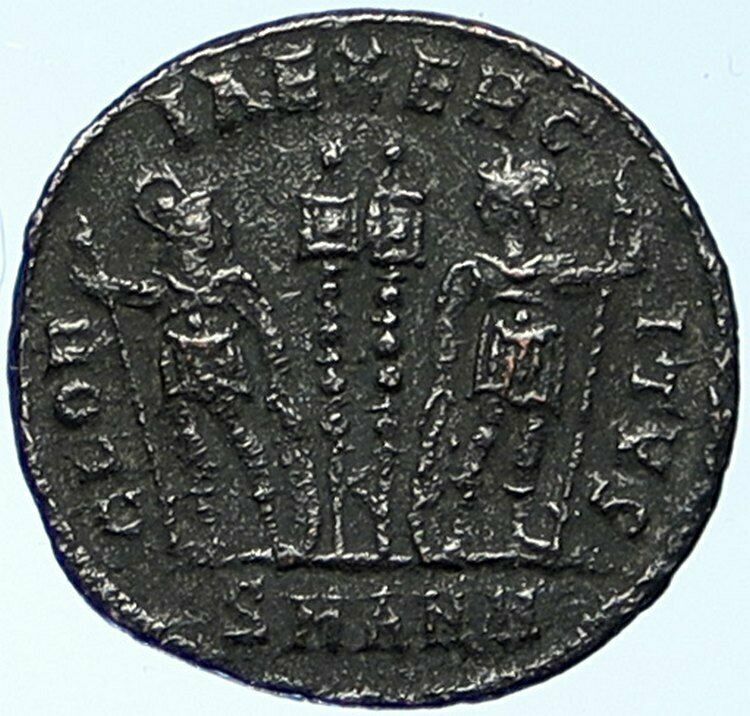 CONSTANTIUS II Antioch Authentic Ancient Roman Coin WAR LEGION SOLDIERS i109153