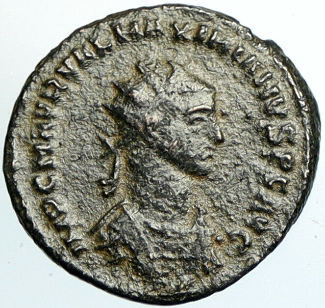 MAXIMIAN w JUPITER Zeus Authentic Ancient 285AD Genuine OLD Roman Coin i102204