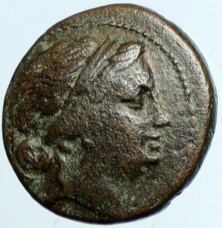 300BC Mesembria in Thrace Authentic Ancient Greek Coin ATHENA w WEAPONS i102280