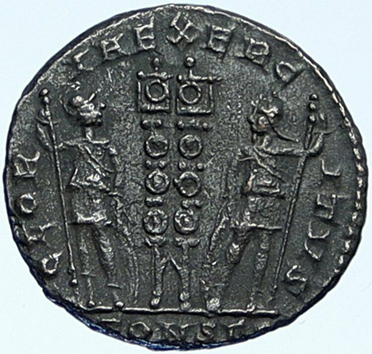 CONSTANTIUS II Constantine the Great Son Roman Coin WAR LEGION SOLDIERS i109234