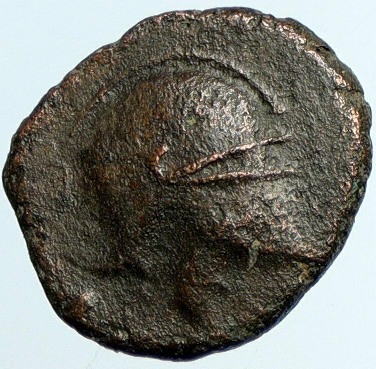 MESEMBRIA 300BC Corinthian Helmet & Shield Authentic Ancient Greek Coin i102287