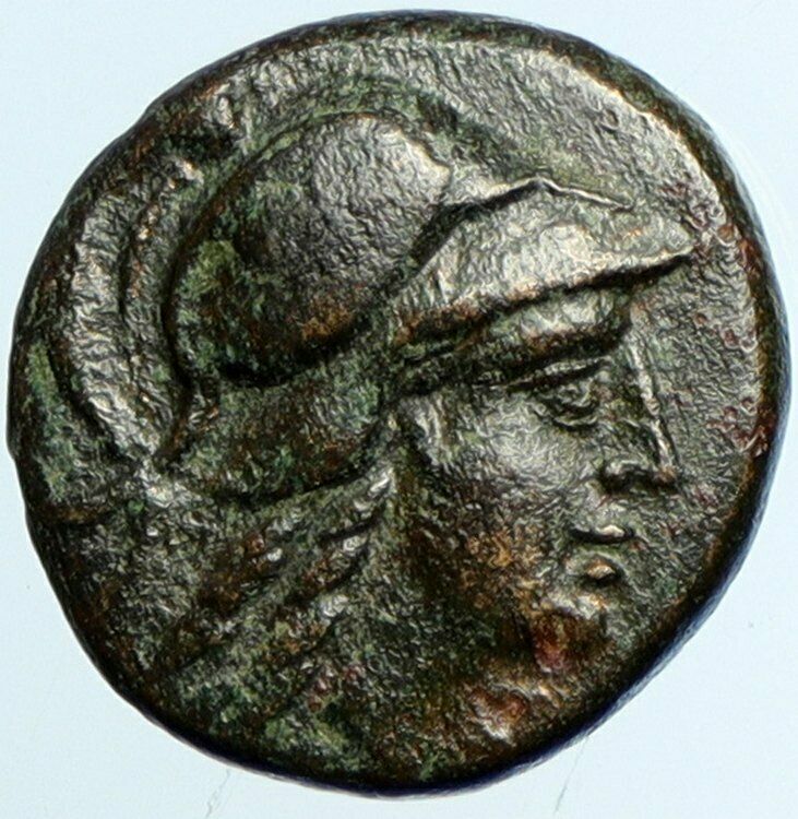 PERGAMON in MYSIA Authentic 150BC Ancient OLD Greek Coin Athena TROPHY i102279