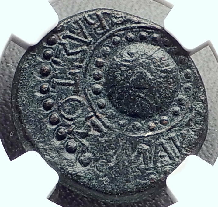 VESPASIAN Authentic Ancient MACEDONIA Koinon Greek Shield Roman Coin NGC i72652