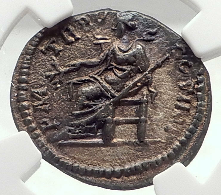 SEPTIMIUS SEVERUS Authentic Ancient 197AD Rome Silver Roman Coin PAX NGC i72771