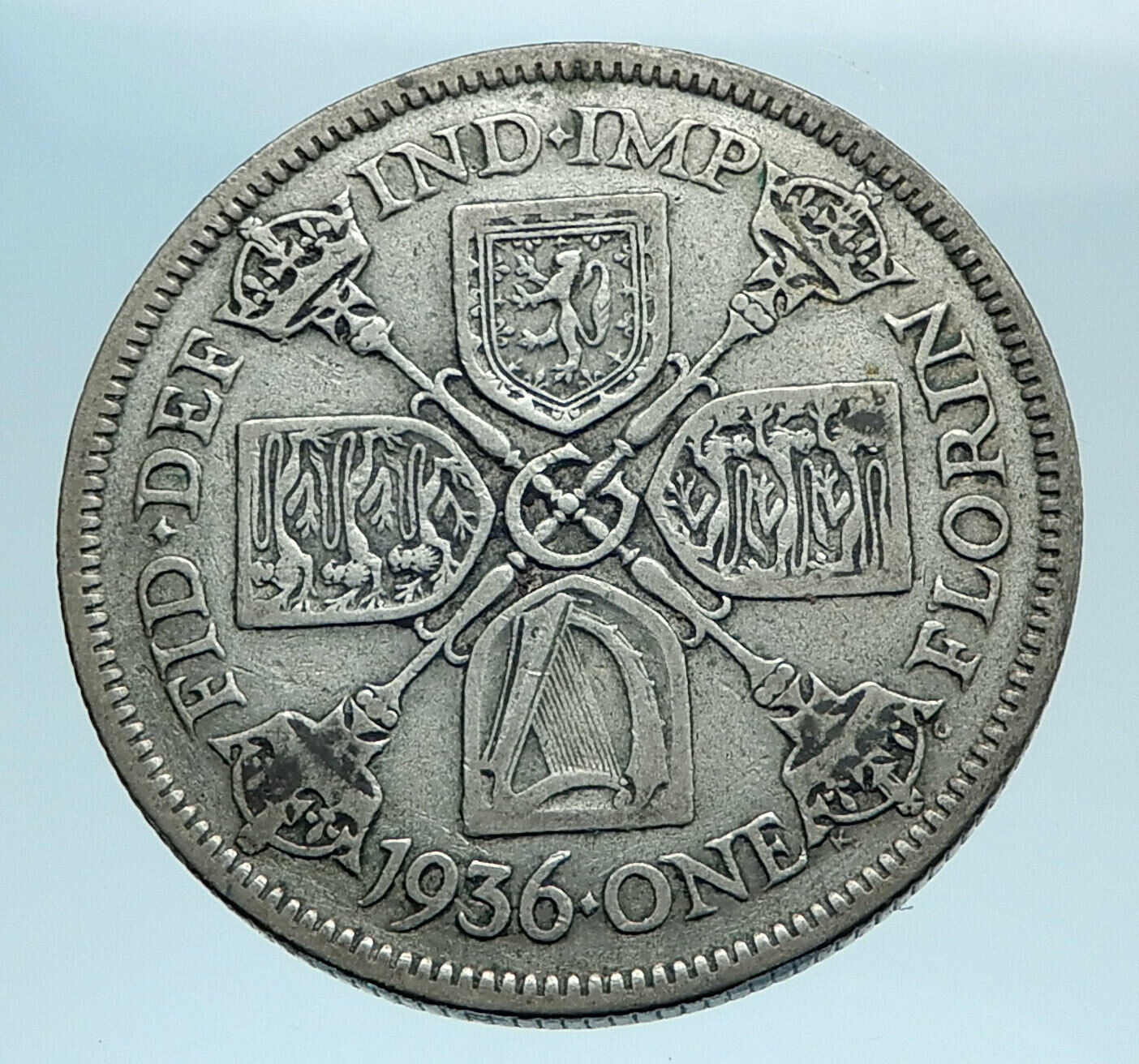 1936 United Kingdom Great Britain GEORGE V Silver Florin 2 Shillings Coin i77697