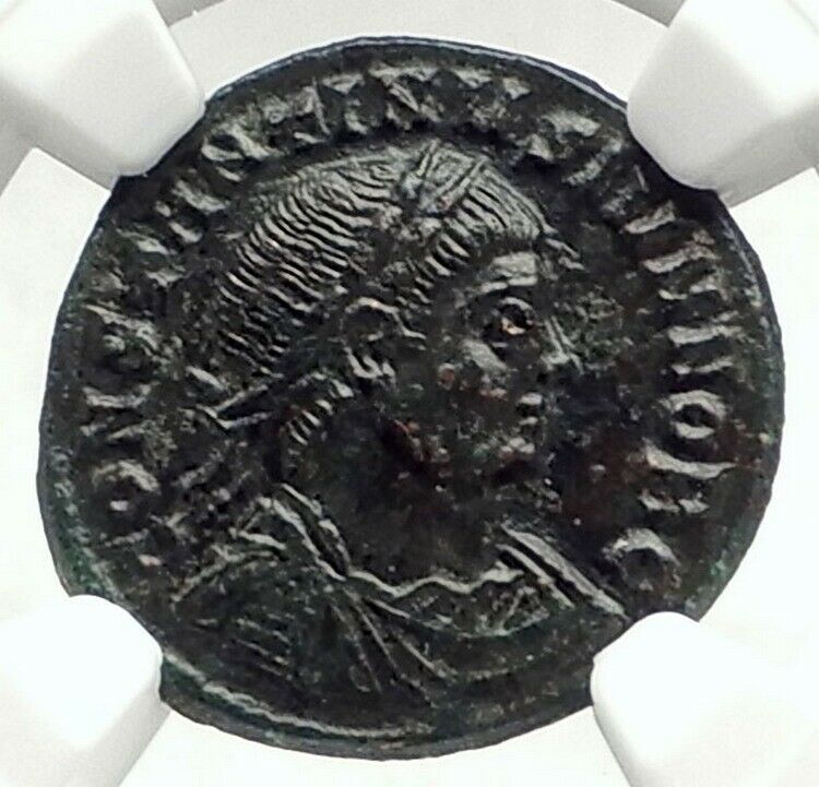 CONSTANTINE II Jr Authentic Ancient 322AD Genuine Original Roman Coin NGC i76318