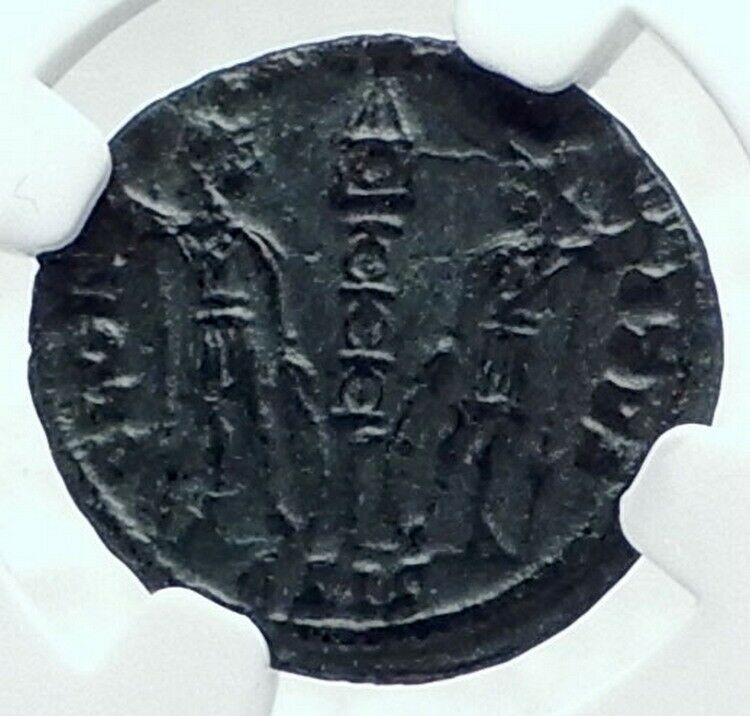 CONSTANTINE II Jr. 330AD Authentic Ancient Roman Coin w SOLDIERS NGC i78633