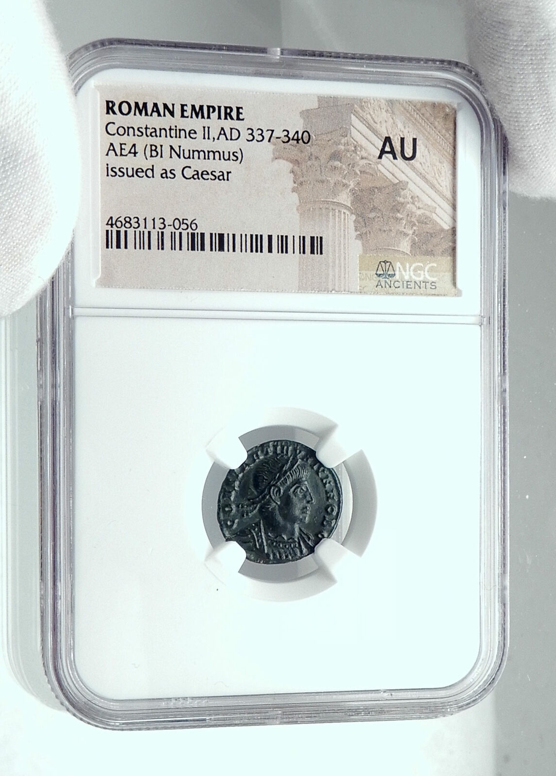 CONSTANTINE II Jr. 330AD Authentic Ancient Roman Coin w SOLDIERS NGC i78633