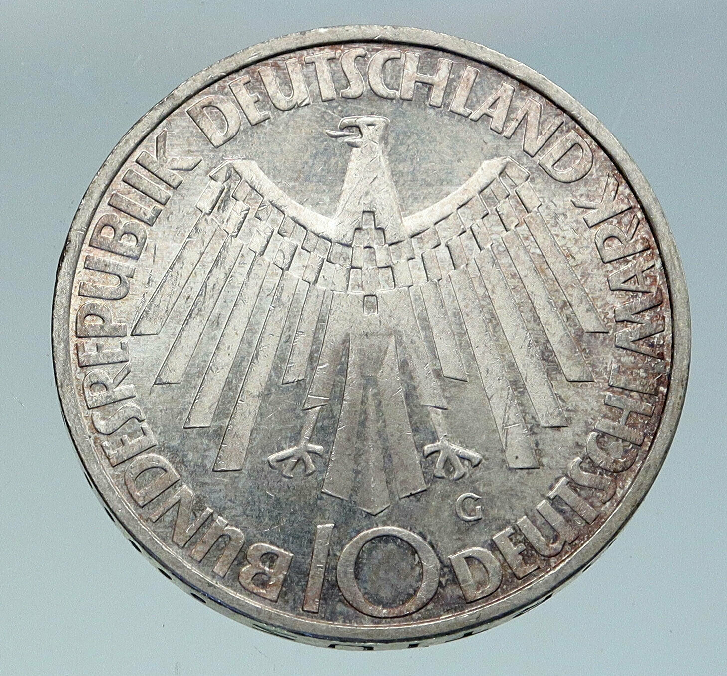 1972 G Germany Munich Summer Olympic Antique Vintage Silver 10 Mark Coin i86594