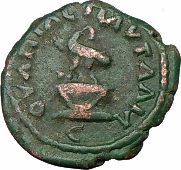 GETA Pautalia 209AD Authentic VINTAGE Ancient Roman Coin EAGLE atop altar i19833