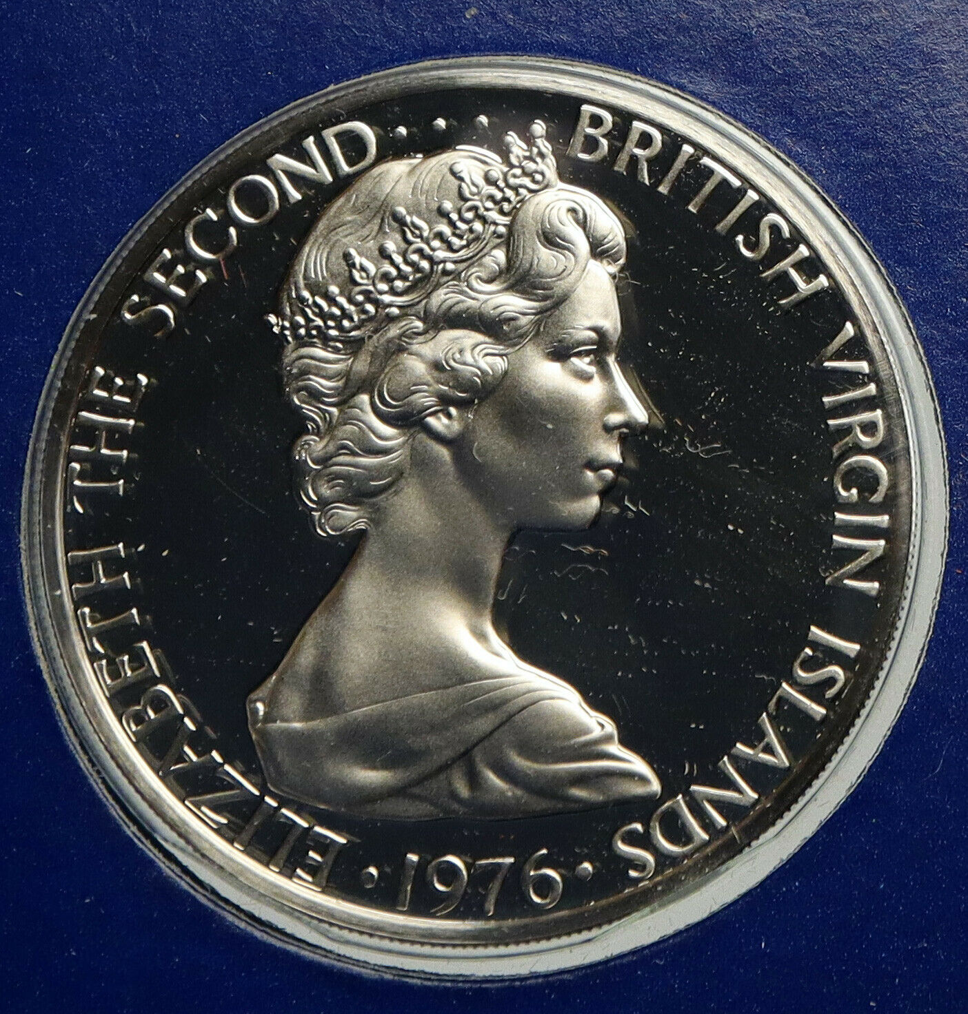 1976 Proof British Virgin Islands Queen Elizabeth II Proof Silver 50 Coin i93964