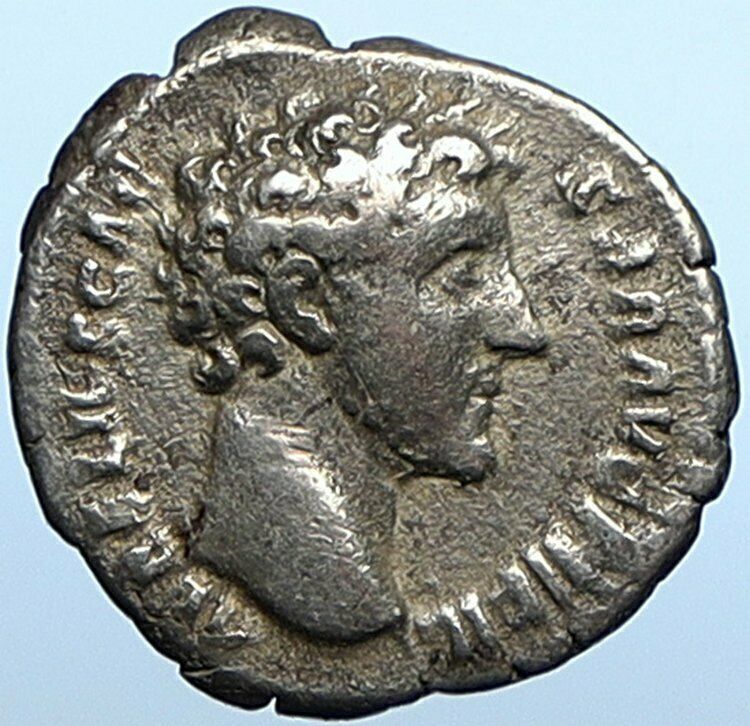 MARCUS AURELIUS as CAESAR Ancient 151AD Authentic OLD Roman Coin GENIUS i108365