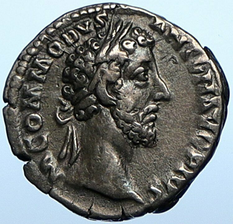 COMMODUS 183AD Silver Ancient Roman Coin Felicitas GOOD LUCK Caduceus i108362