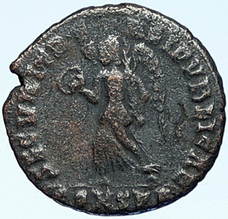 VALENTINIAN I Authentic Ancient 364AD OLD Roman Coin VICTORY ANGEL i109226