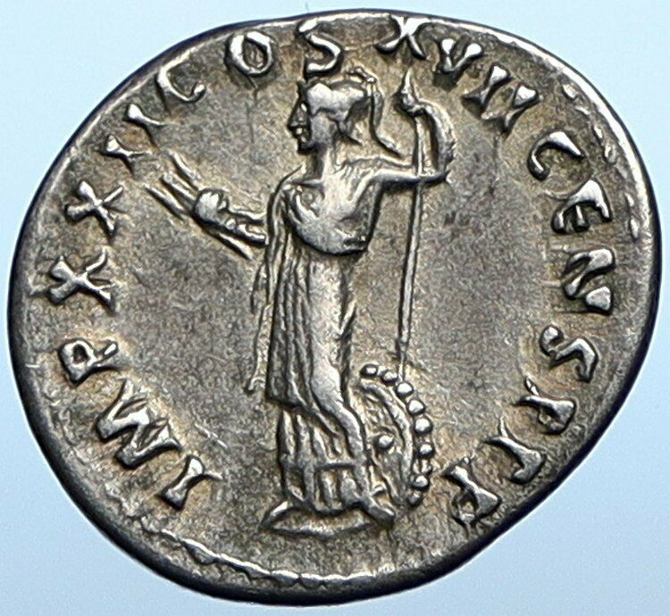 DOMITIAN Authentic Ancient 95AD Rome Antique Silver Roman Coin MINERVA i108368