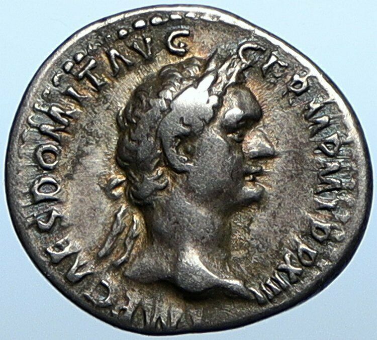 DOMITIAN Authentic Ancient 95AD Rome Antique Silver Roman Coin MINERVA i108368