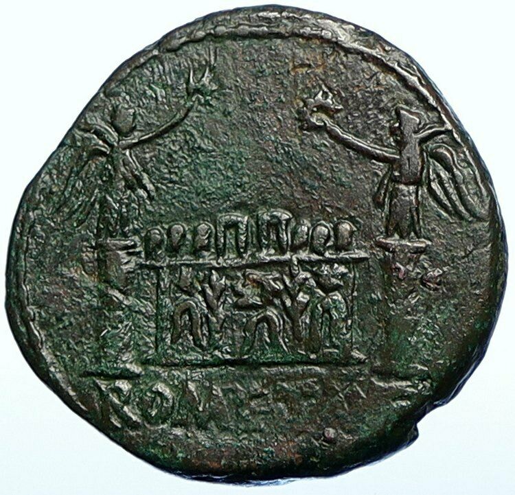 AUGUSTUS 27BC Lugdunum LYON Authentic Ancient ANTIQUE Roman Coin ALTAR i108369