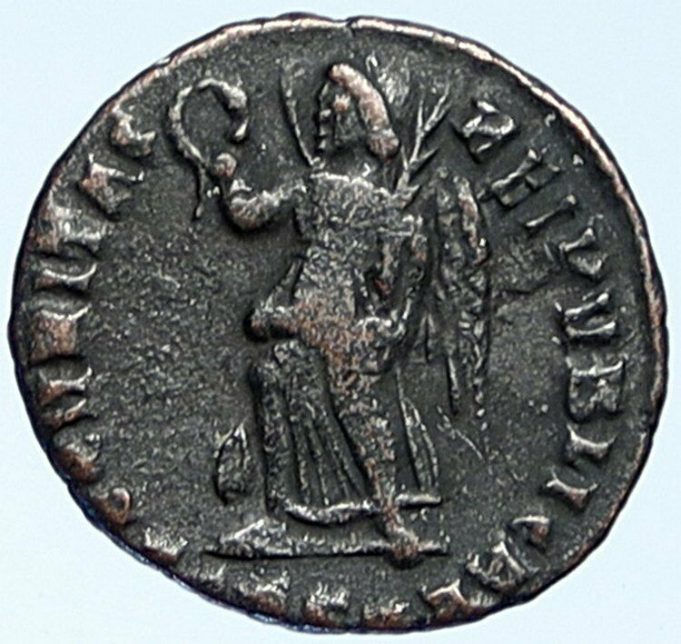 VALENTINIAN I Authentic Ancient 364AD OLD Roman Coin VICTORY ANGEL i109212