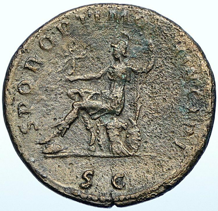 TRAJAN c98AD Rome Authentic Ancient Roman Dupondius Coin VICTORY of ROMA i108371