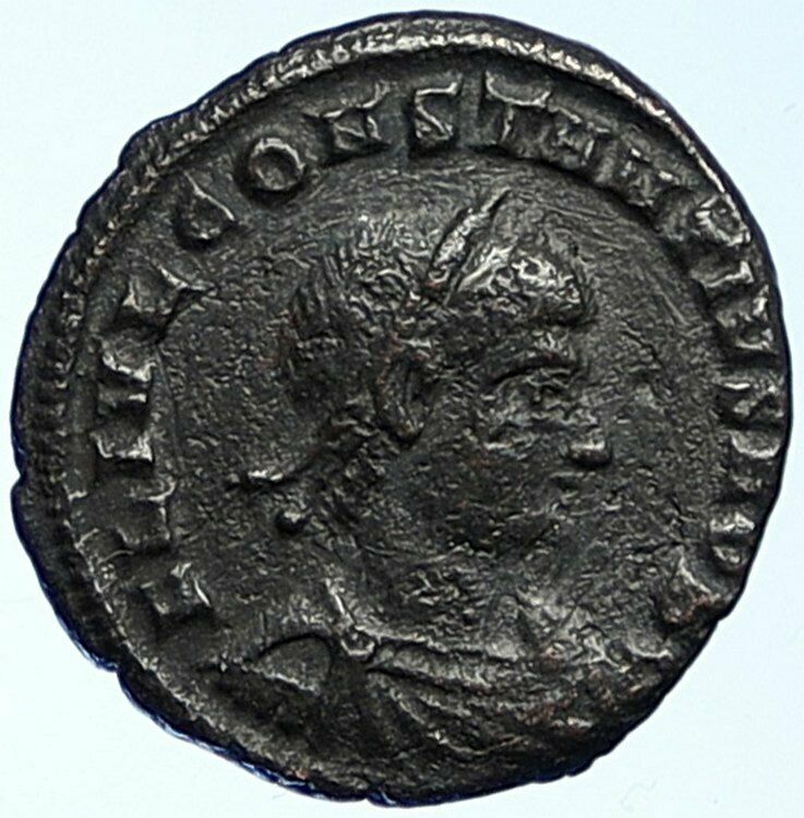 CONSTANTIUS II 330AD Nicomedia Ancient OLD Roman Coin SOLDIER STANDARD i109143