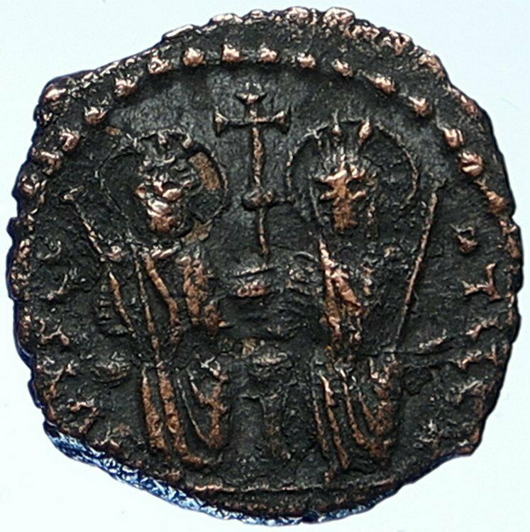 JUSTIN II & Queen Sophia 565AD Medieval Authentic Ancient Byzantine Coin i109144