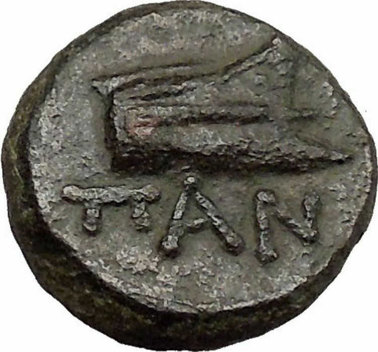 PANTIKAPAION in TAURIC CHERSONESOS 3-2CenBC Ares Galley Ship Greek Coin i38513