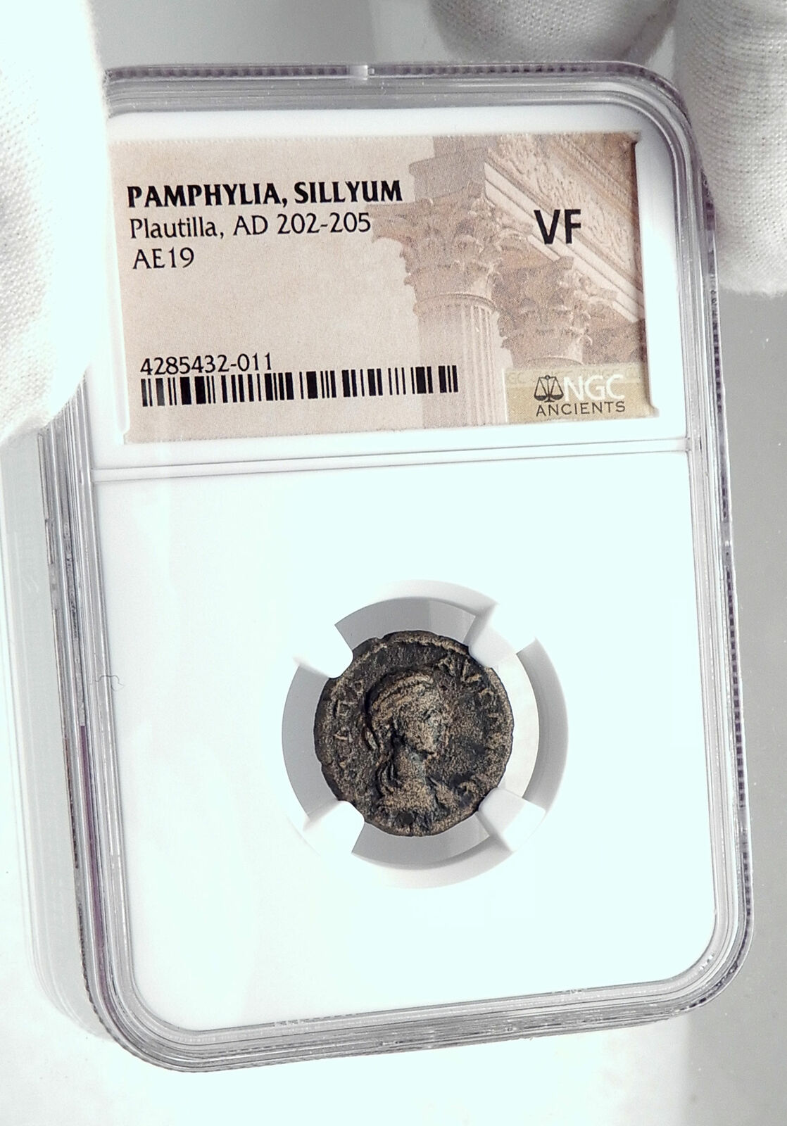 PLAUTILLA wife of CARACALLA Ancient Roman Coin of SILLYUM Pamphylia NGC i80647