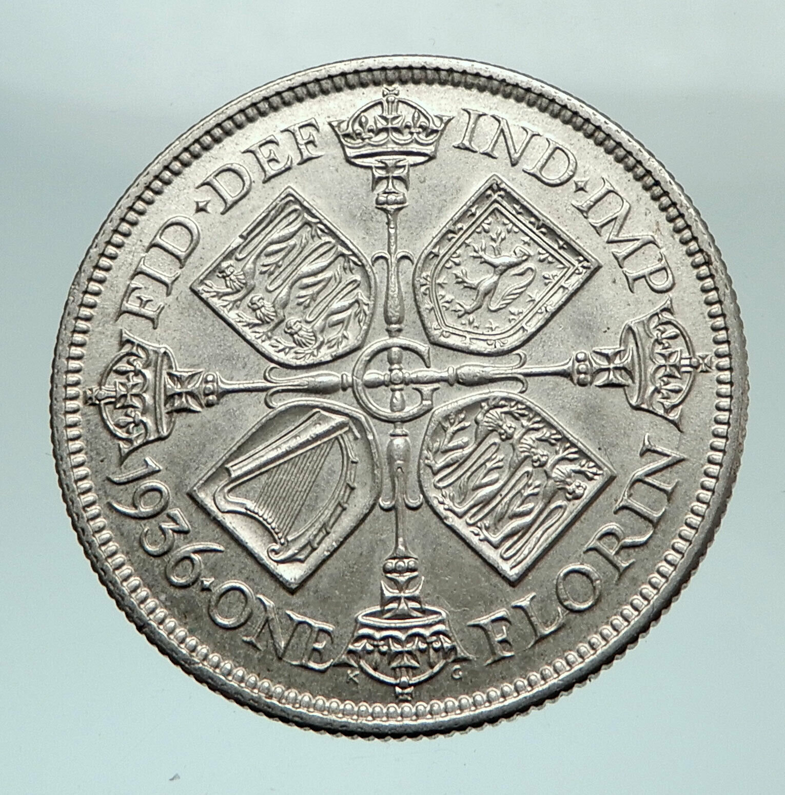 1936 United Kingdom Great Britain GEORGE V Silver Florin 2 Shillings Coin i80253