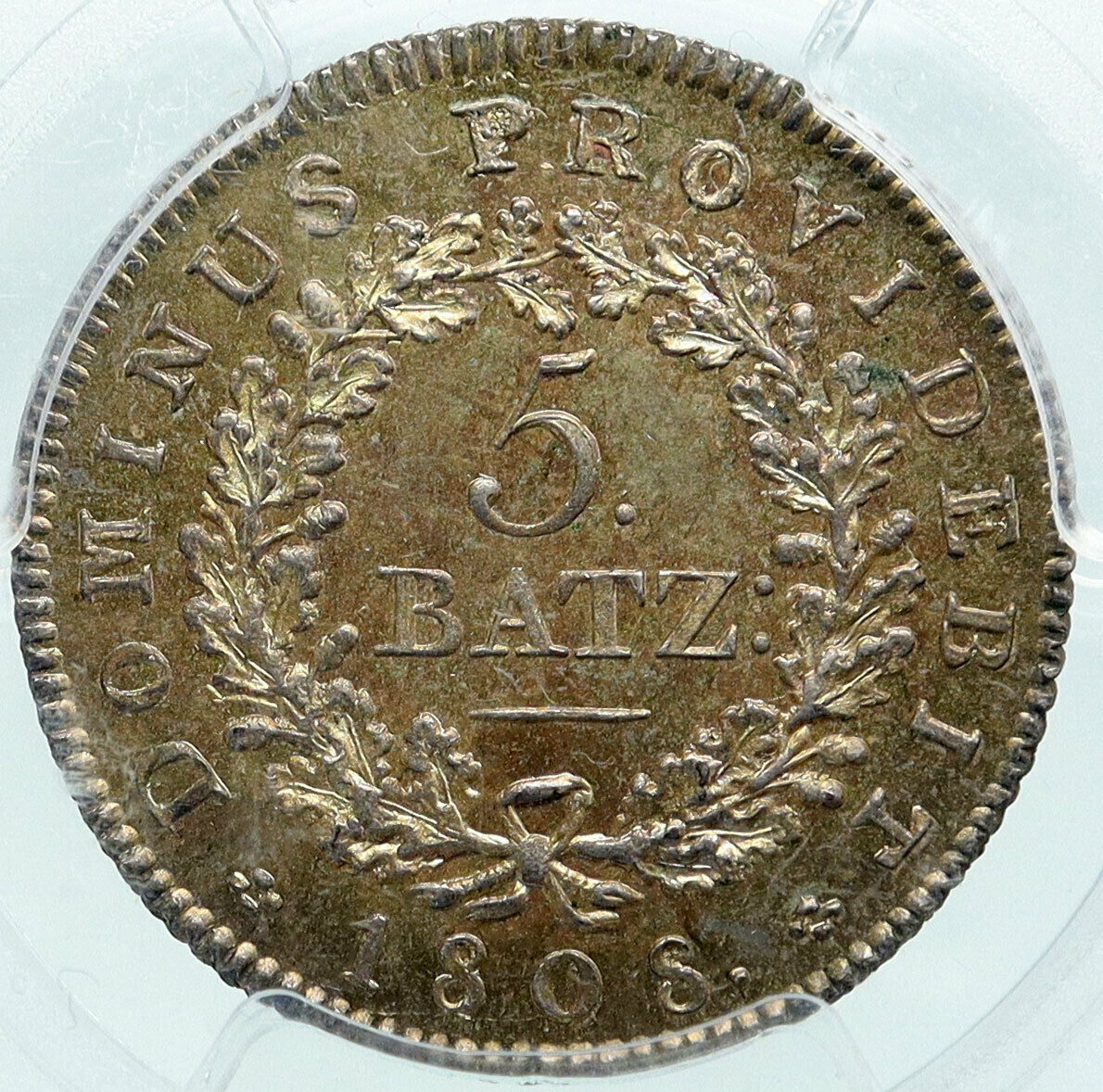 1808 SWITZERLAND Canton of BERN Old Antique Swiss Silver 5 Batz PCGS Coin i86444