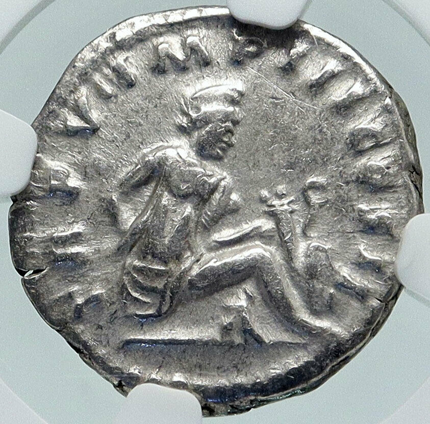 LUCIUS VERUS Authentic Ancient Rome Silver Roman Coin PARTHIA VICTORY NGC i86401