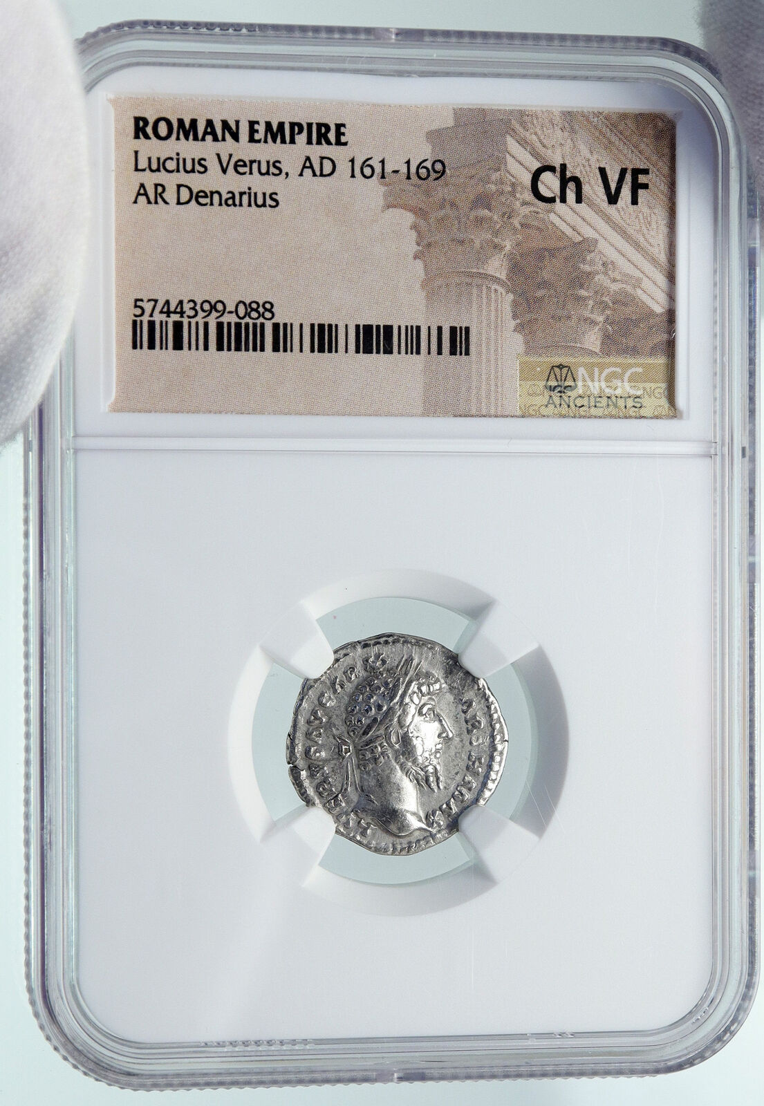 LUCIUS VERUS Authentic Ancient Rome Silver Roman Coin PARTHIA VICTORY NGC i86401