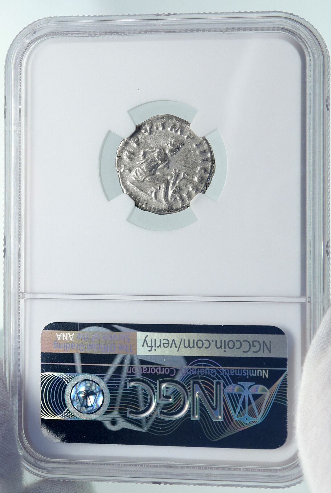 LUCIUS VERUS Authentic Ancient Rome Silver Roman Coin PARTHIA VICTORY NGC i86401