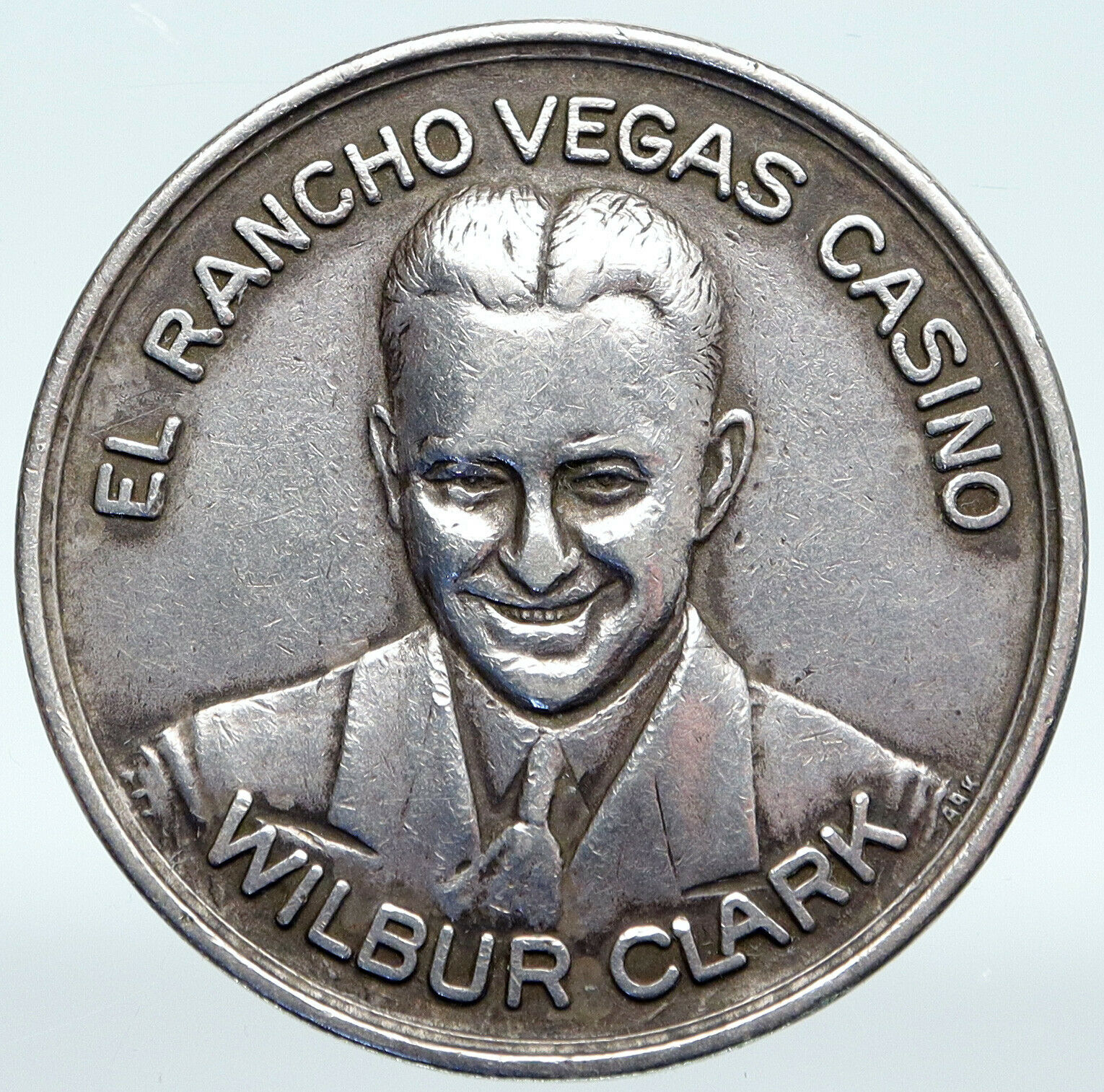 1930's USA LAS VEGAS Nevada EL RANCHO CASINO Wilbur Clark Silver Medal i89397