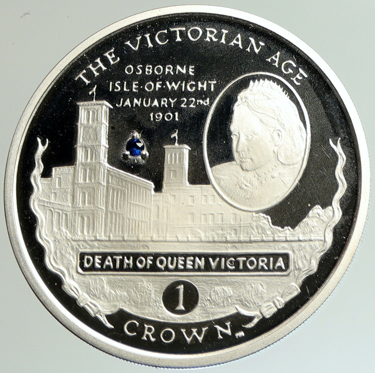 2001 GIBRALTAR Death of Queen VICTORIAN AGE Silver Proof Crown Coin i105185