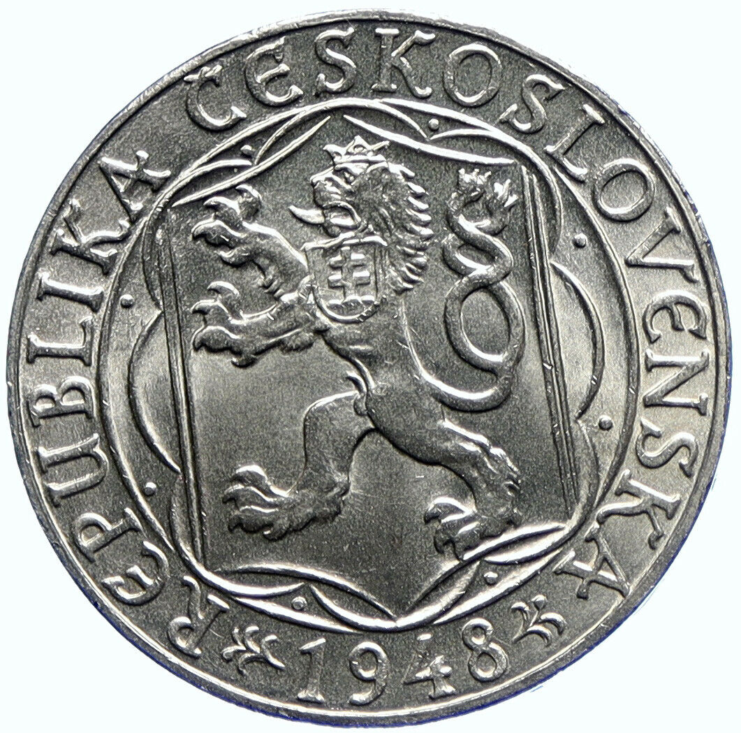 1948 CZECH REPUBLIC Czechoslovakia Charles University Silver 100 Kr Coin i104752