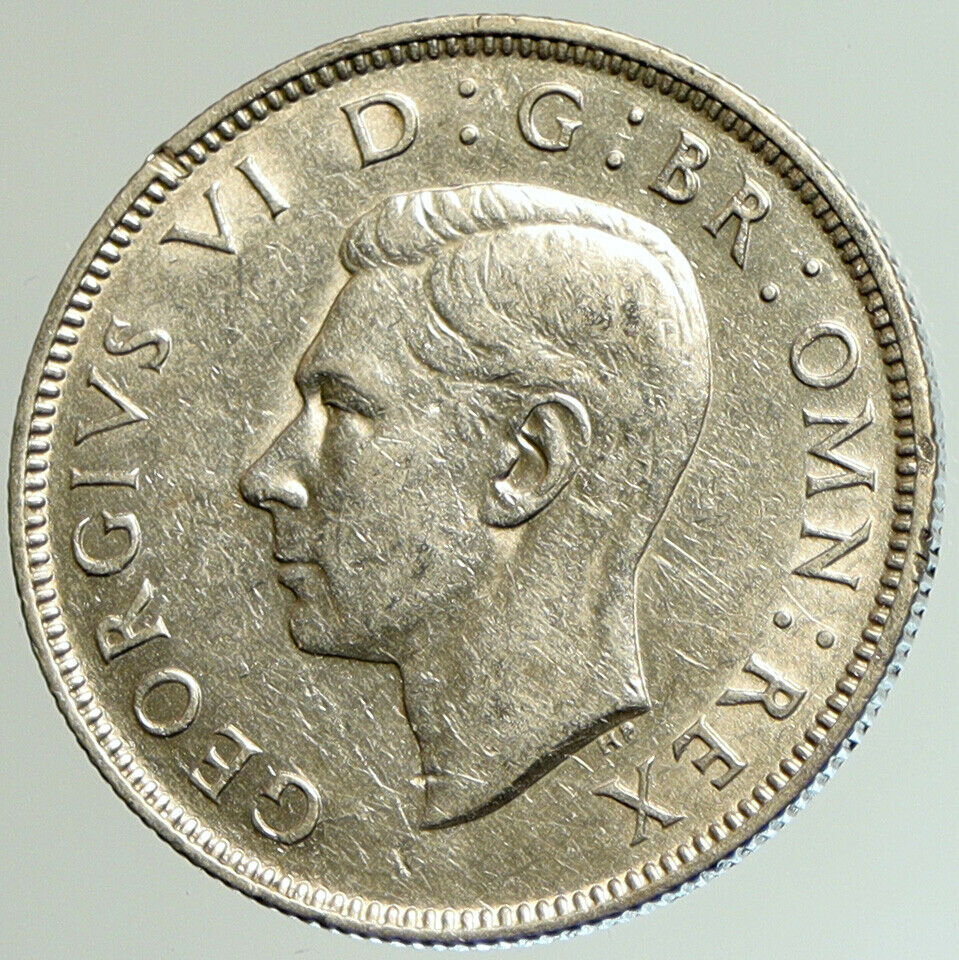 1942 United Kingdom UK Great Britain GEORGE VI Crown Silver Florin Coin i105187