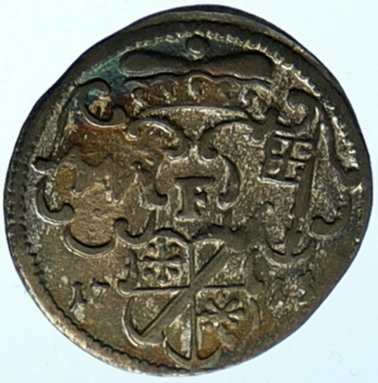 1715 GERMAN STATES WURZBURG BISHOPRIC Greiffenclau Silver Kortling Coin i104689