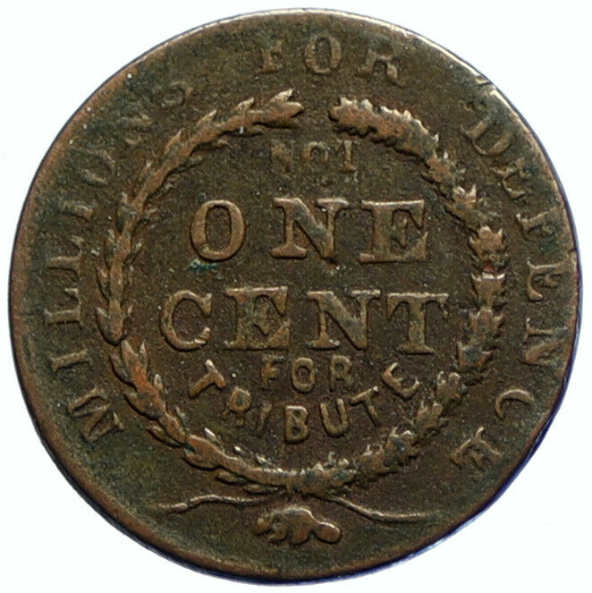 1863 UNITED STATES Hard Times Political TOKEN Liberty Cap NOT ONE CENT i104688