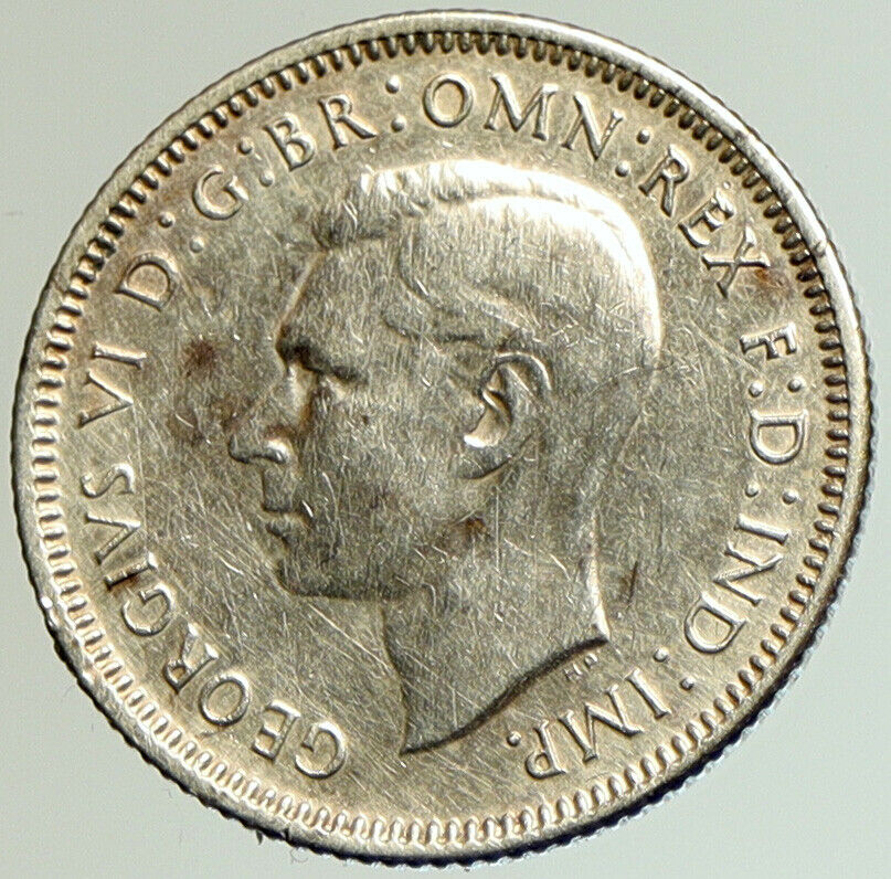 1943 S AUSTRALIA King George VI United Kingdom Silver Shilling Coin RAM i105222