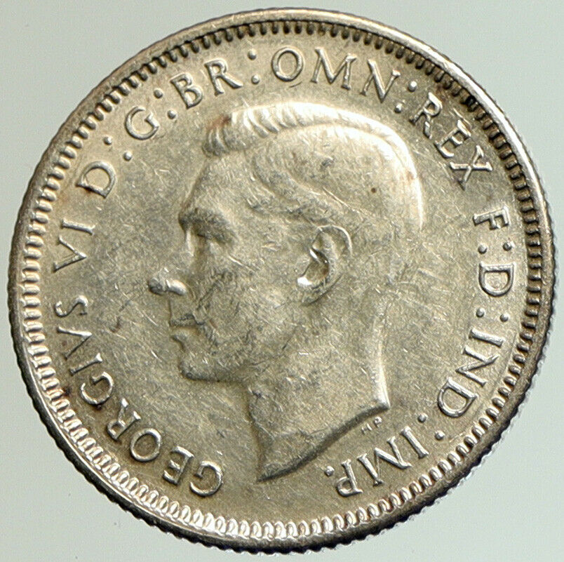 1943 S AUSTRALIA King George VI United Kingdom Silver Shilling Coin RAM i105219