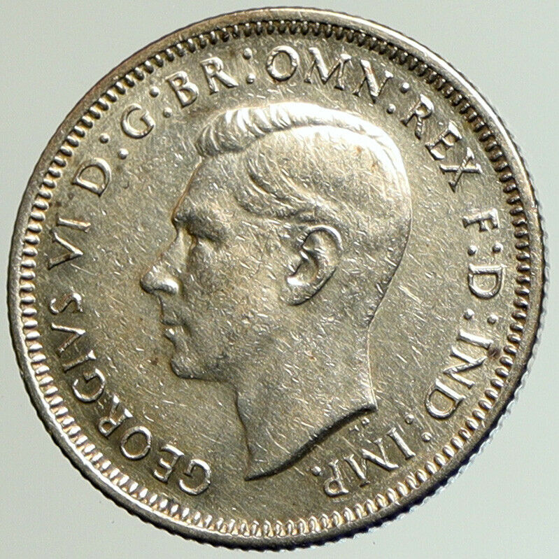 1942 S AUSTRALIA King George VI United Kingdom Silver Shilling Coin RAM i105194