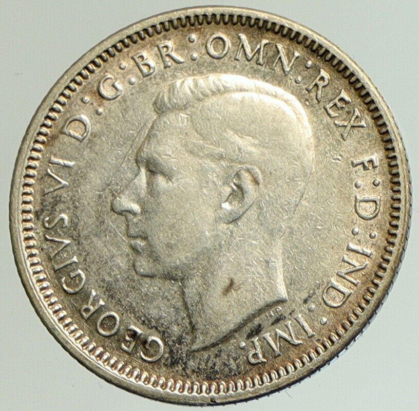 1943 S AUSTRALIA King George VI United Kingdom Silver Shilling Coin RAM i105221