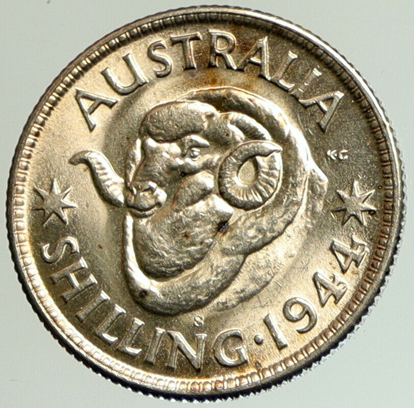 1944 S AUSTRALIA Silver SHILLING Coin King George VI United Kingdom RAM i105214