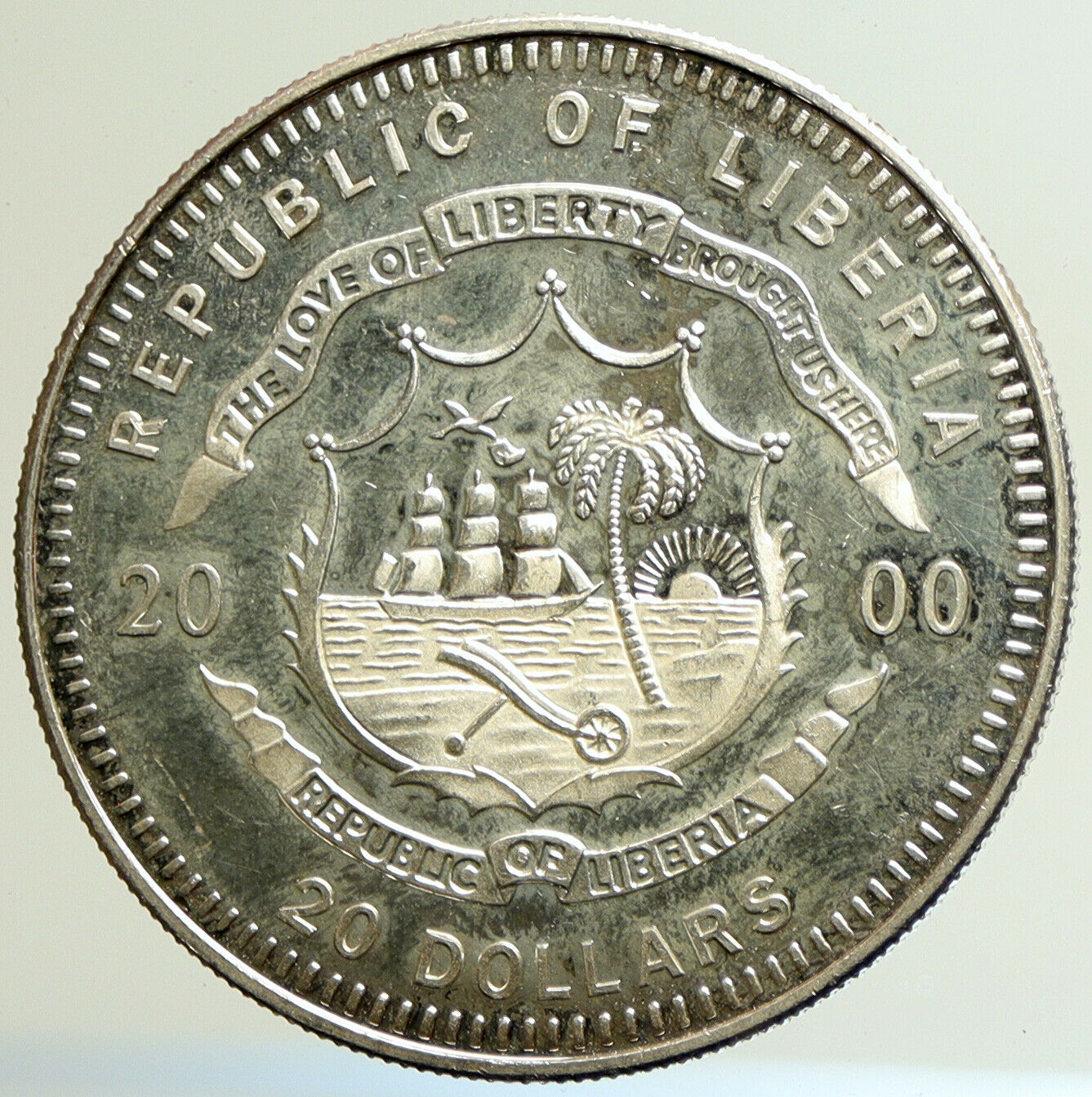2000 LIBERIA USA President HARRY TRUMAN Proof Silver 20 Dollar Coin i104939