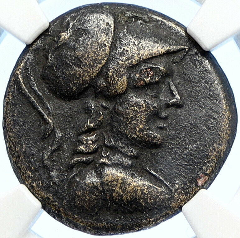 APAMEIA PHRYGIA 88BC Athena Gemini Caps Eagle OLD Ancient Greek Coin NGC i106726